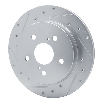 R1 Concepts R1 15-25 Lexus ES350 Rear Left Drilled & Slotted Silver Brake Rotor