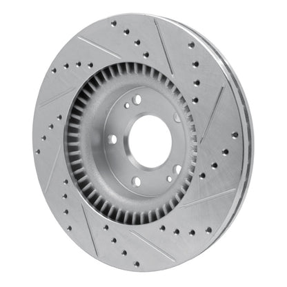 R1 Concepts R1 10-16 Hyundai Genesis Coupe Front Left Drilled & Slotted Silver Brake Rotor