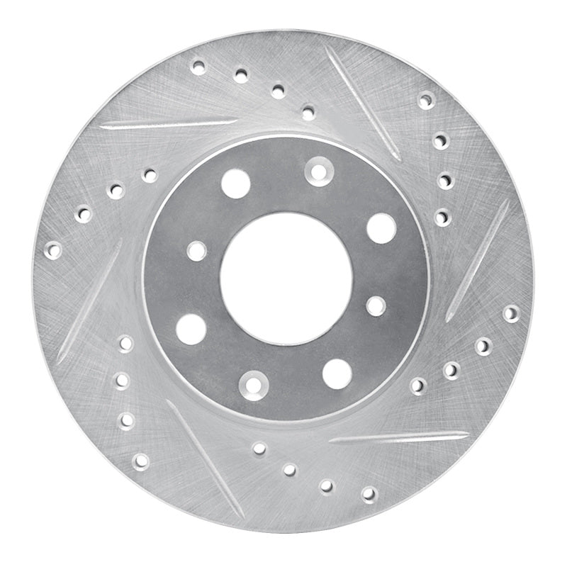 R1 Concepts R1 86-91 Acura Integra Front Right Drilled & Slotted Silver Brake Rotor