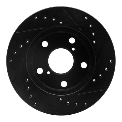 R1 Concepts R1 91-95 Toyota MR2 Front Left Drilled & Slotted Black Brake Rotor