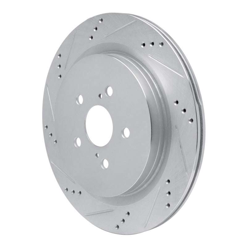 R1 Concepts R1 16-22 Lexus RX450hL Rear Left Drilled & Slotted Silver Brake Rotor