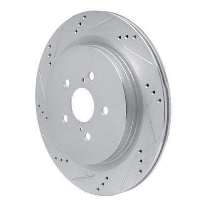 R1 Concepts R1 16-22 Lexus RX450hL Rear Left Drilled & Slotted Silver Brake Rotor