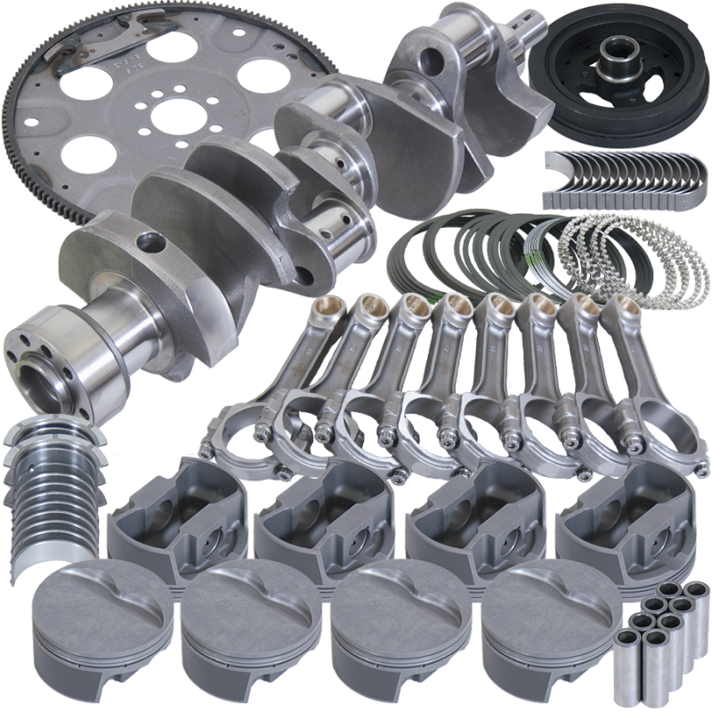 Eagle Chevy 350 1Pc 3.750in Crank 5.700in I-Beam Rod 4.040in Pistons 153 Tooth FP Balanced Assembly