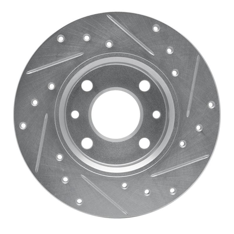 R1 Concepts R1 2009-2019 Fiat 500 (USA/Canada) Rear Left Drilled & Slotted Silver Brake Rotor