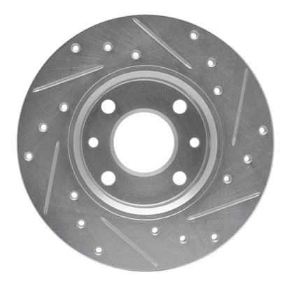 R1 Concepts R1 2009-2019 Fiat 500 (USA/Canada) Rear Left Drilled & Slotted Silver Brake Rotor