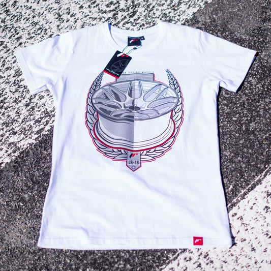 JR Wheels TSHIRT-MLJR18W-S JR Men's T-Shirt JR-18 Laurel White Size S