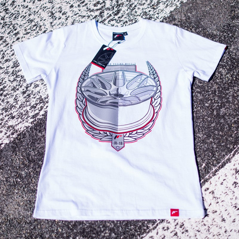JR Wheels TSHIRT-MLJR18W-M JR Men's T-Shirt JR-18 Laurel White Size M