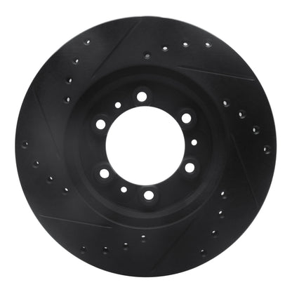 R1 Concepts R1 92-02 Acura SLX Front Right Drilled & Slotted Black Brake Rotor