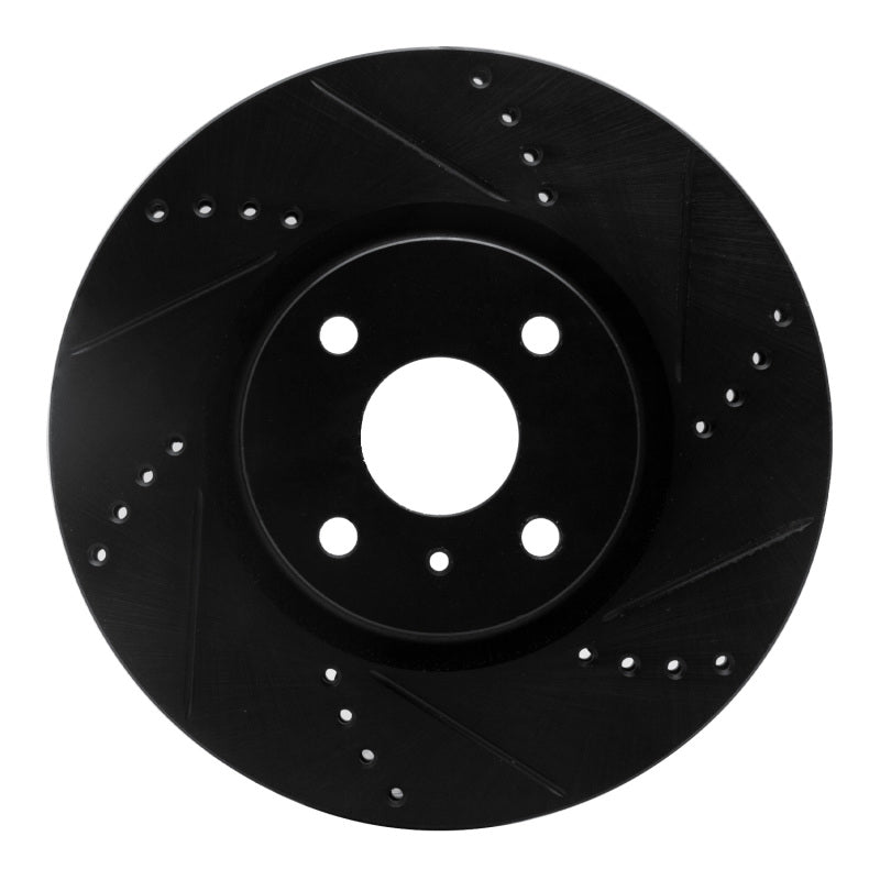 R1 Concepts R1 2016-2025 Fiat 124 Spider Front Right Drilled & Slotted Black Brake Rotor