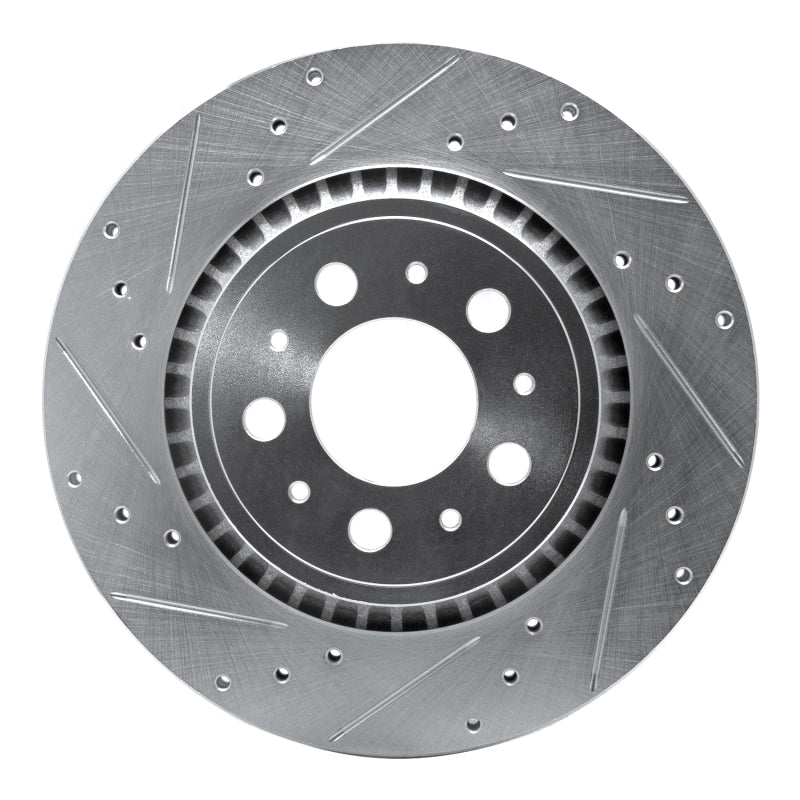 R1 Concepts R1 03-14 Volvo XC90 Rear Left Drilled & Slotted Silver Brake Rotor