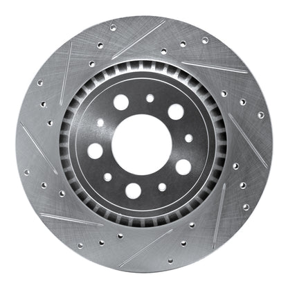 R1 Concepts R1 03-14 Volvo XC90 Rear Left Drilled & Slotted Silver Brake Rotor