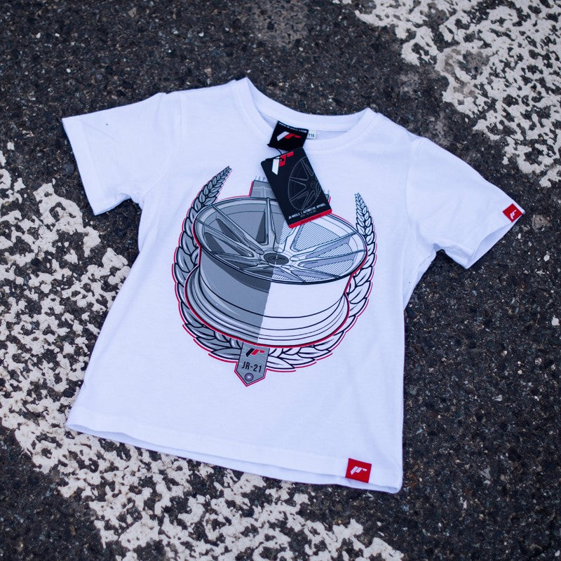 JR Wheels TSHIRT-JJR21W-134 JR Junior T-Shirt JR-21 Laurel White Size 134/140.