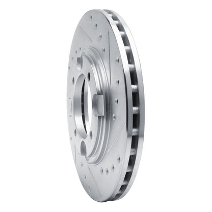 R1 Concepts R1 92-98 Hyundai TIBURON Front Right Drilled & Slotted Silver Brake Rotor