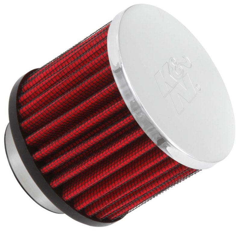 K&N Engineering K&N 1.5in Flange ID x 3in OD x 2.5in H Chrome Finish Rubber Base Crankcase Vent Filter