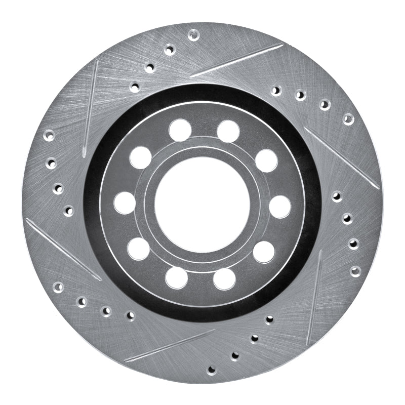 R1 Concepts R1 04-05 Audi ALLROAD Rear Left Drilled & Slotted Silver Brake Rotor