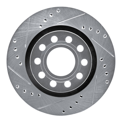 R1 Concepts R1 04-05 Audi ALLROAD Rear Left Drilled & Slotted Silver Brake Rotor