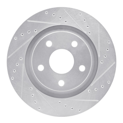 R1 Concepts R1 12-18 Jeep Wrangler Front Right Drilled & Slotted Silver Brake Rotor