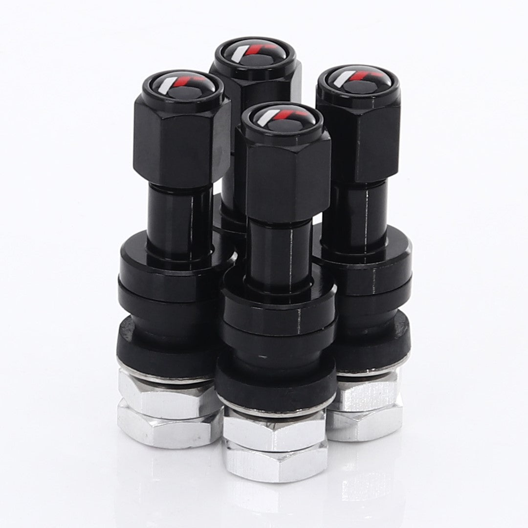 JR Wheels JRAV2-LOGO-BK Set of Aluminum air valves JR v2 - BLACK + logo