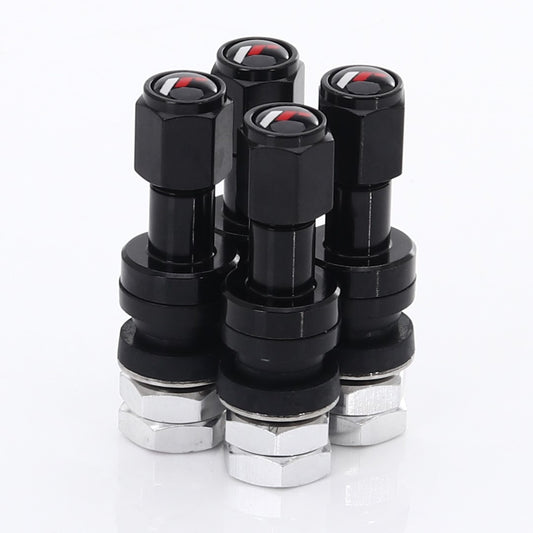 JR Wheels JRAV2-LOGO-BK Set of Aluminum air valves JR v2 - BLACK + logo