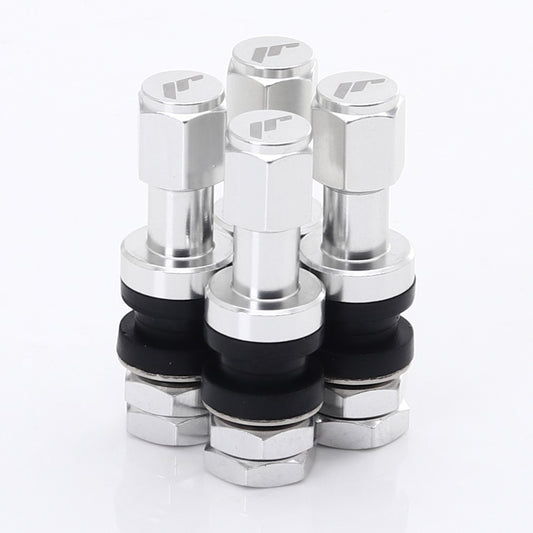 JR Wheels JRAV2-LOGO-S Set of Aluminum air valves JR v2 - SILVER + logo