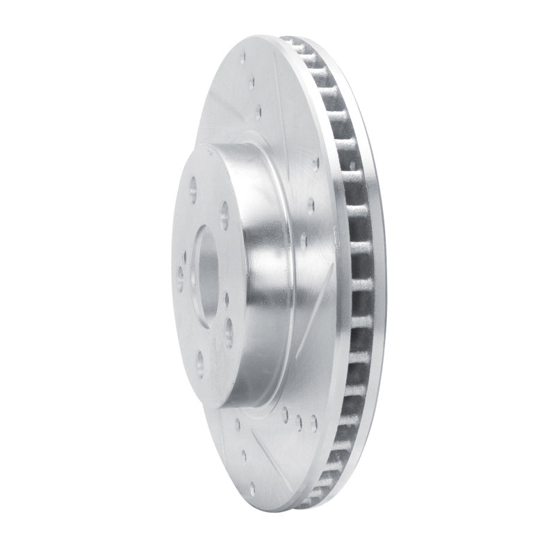 R1 Concepts R1 10-17 Lexus CT200H Front Right Drilled & Slotted Silver Brake Rotor