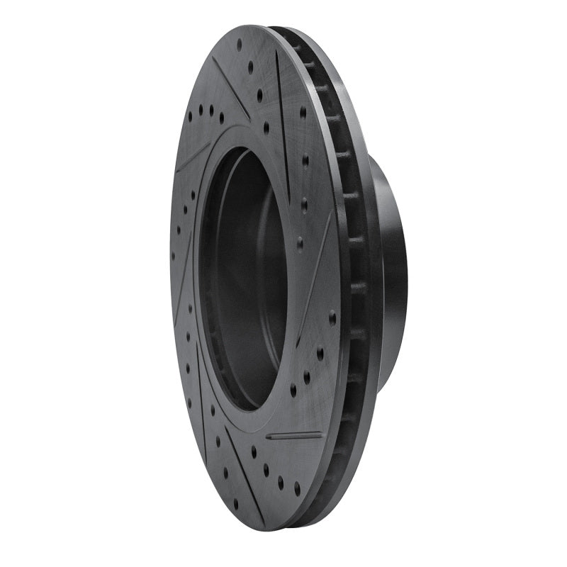 R1 Concepts R1 04-10 BMW 525i (Mexico) Front Left Drilled & Slotted Black Brake Rotor