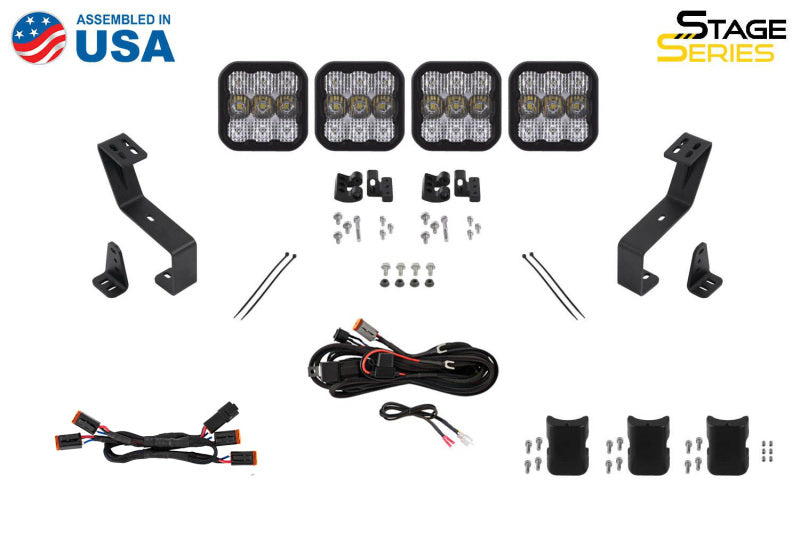 Diode Dynamics SS5 Grille CrossLink Lightbar Kit for 2019-Present Ram Sport - White Combo