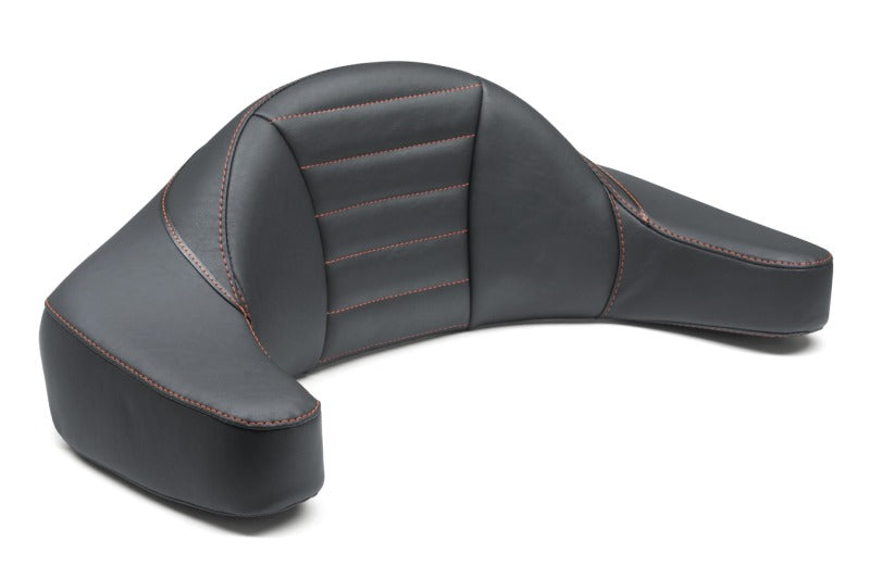 Mustang Motorcycle Mustang 93-13 HD FL Super Touring Extended Arm Wrap-Around Backrest Deluxe - Black w/Red Stitching