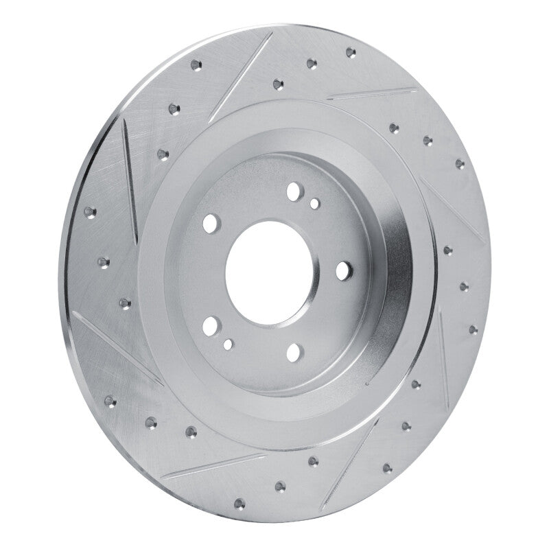 R1 Concepts R1 22-25 Hyundai SANTA FE Rear Right Drilled & Slotted Silver Brake Rotor