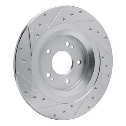 R1 Concepts R1 22-25 Hyundai SANTA FE Rear Right Drilled & Slotted Silver Brake Rotor