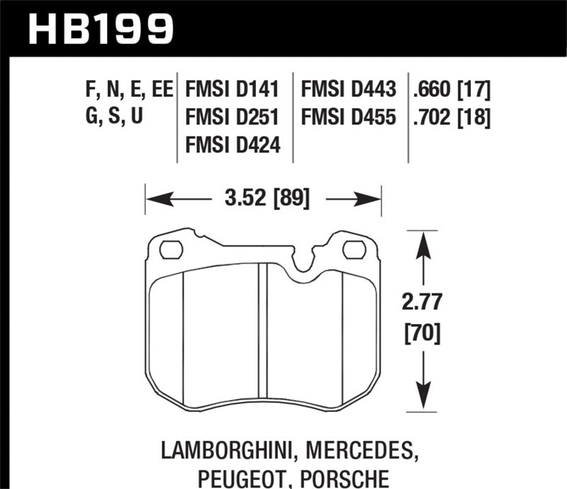 Hawk Performance Hawk 79-83 Peugeot 504 Station Wagon Front ER-1 Brake Pads