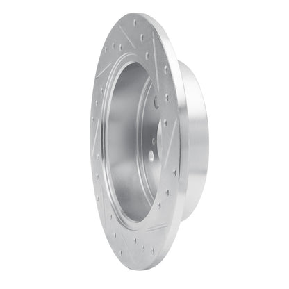 R1 Concepts R1 09-13 Pontiac Vibe Rear Left Drilled & Slotted Silver Brake Rotor