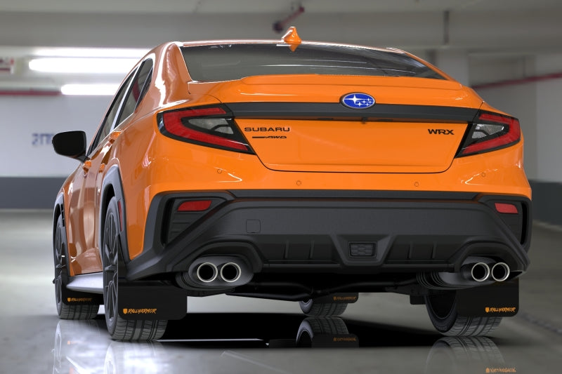 Rally Armor 22-26 Subaru WRX Black UR Mud Flap Altered Font Orange Logo