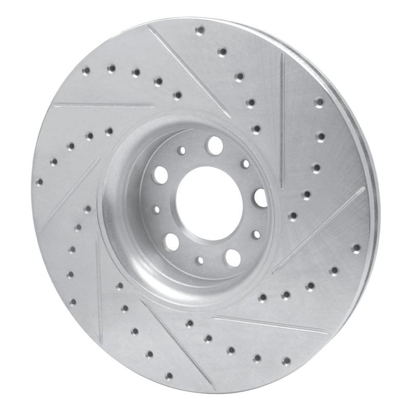 R1 Concepts R1 03-14 Volvo XC90 Front Left Drilled & Slotted Silver Brake Rotor