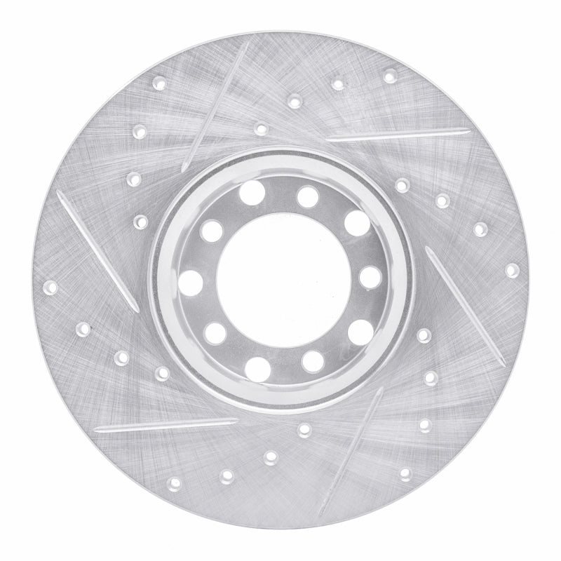 R1 Concepts R1 73-85 Mercedes-Benz 300D Front Right Drilled & Slotted Silver Brake Rotor