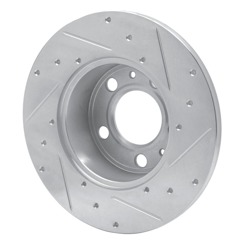 R1 Concepts R1 75-87 Volvo 242 Front Left Drilled & Slotted Silver Brake Rotor