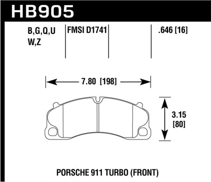 Hawk Performance Hawk 14-18 Porsche 911 DTC-70 Front Race Brake Pads