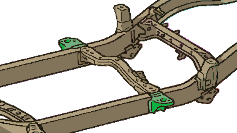 RustBuster Rust Buster 95-04 Toyota Tacoma Rear Cab Mount - Left Side