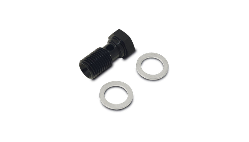 Vibrant Aluminum Banjo Bolt w/ 2 Washers (M12x1.25 20mm LG) - Anodized Black