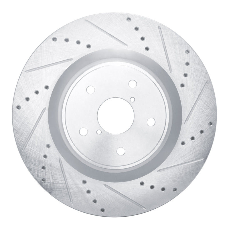 R1 Concepts R1 18-25 Subaru WRX Front Right Drilled & Slotted Silver Brake Rotor