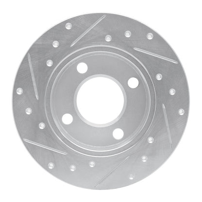 R1 Concepts R1 84-95 Audi 90 Quattro Rear Right Drilled & Slotted Silver Brake Rotor