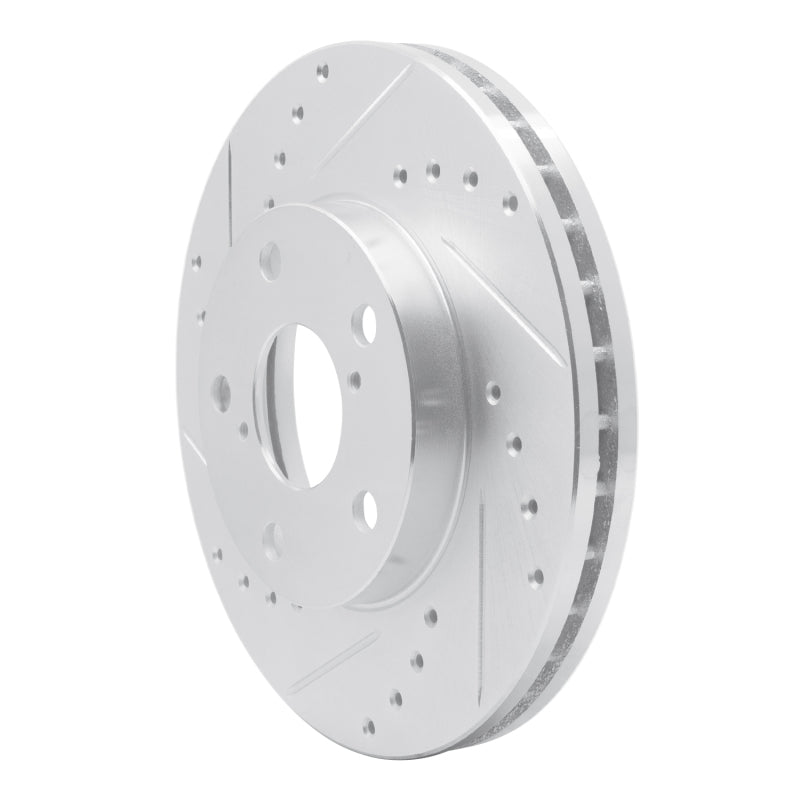R1 Concepts R1 92-98 Lexus SC300 Front Left Drilled & Slotted Silver Brake Rotor