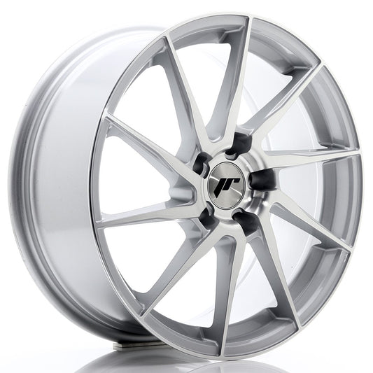 JR Wheels JR3618805I3572SBF JR Wheels JR36 18x8 ET35 5x120 Silver Brushed Face