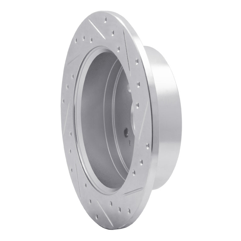 R1 Concepts R1 07-09 Hyundai SANTA FE Rear Left Drilled & Slotted Silver Brake Rotor
