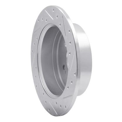 R1 Concepts R1 07-09 Hyundai SANTA FE Rear Left Drilled & Slotted Silver Brake Rotor