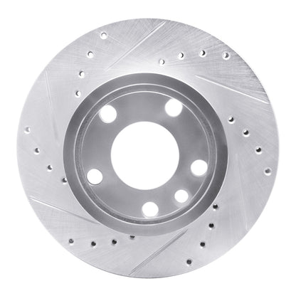 R1 Concepts R1 92-95 Volkswagen EuroVan Front Left Drilled & Slotted Silver Brake Rotor