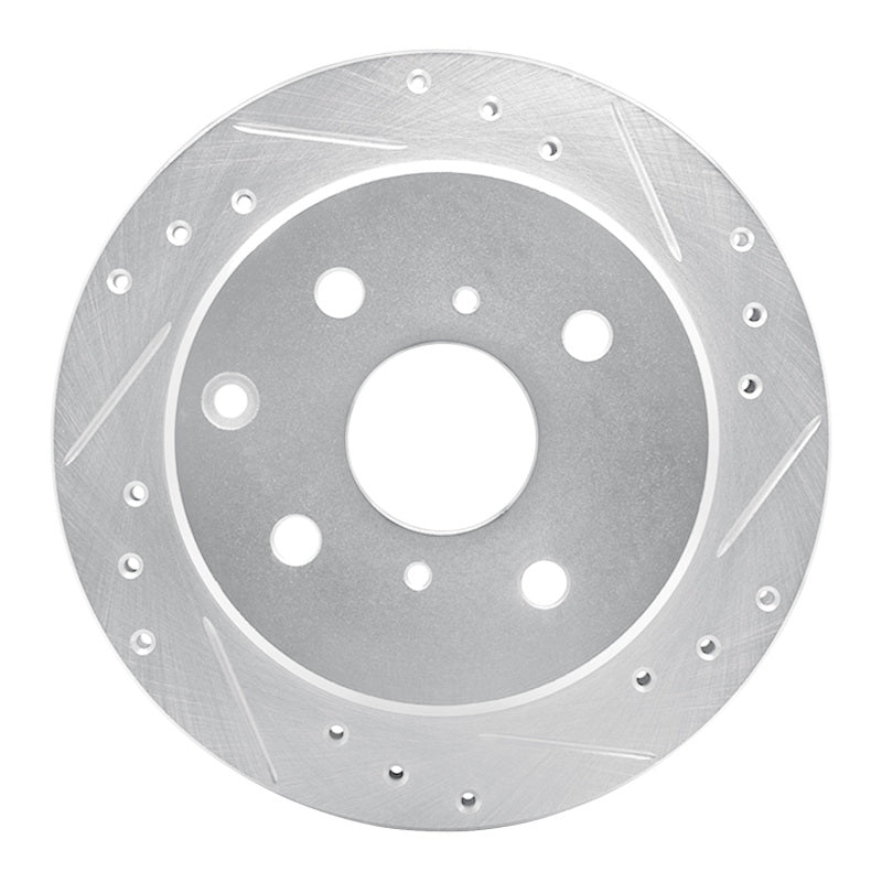 R1 Concepts R1 84-88 Toyota Cressida Rear Right Drilled & Slotted Silver Brake Rotor