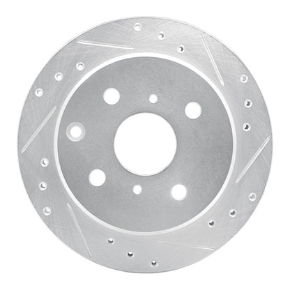 R1 Concepts R1 84-88 Toyota Cressida Rear Right Drilled & Slotted Silver Brake Rotor