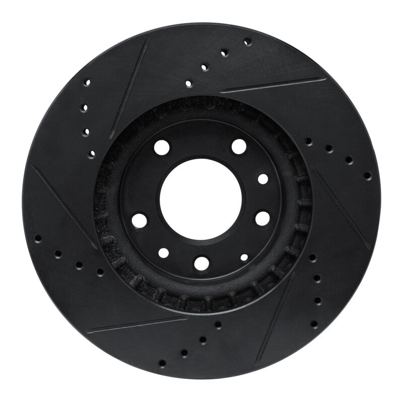 R1 Concepts R1 07-12 Mazda CX-7 Front Right Drilled & Slotted Black Brake Rotor