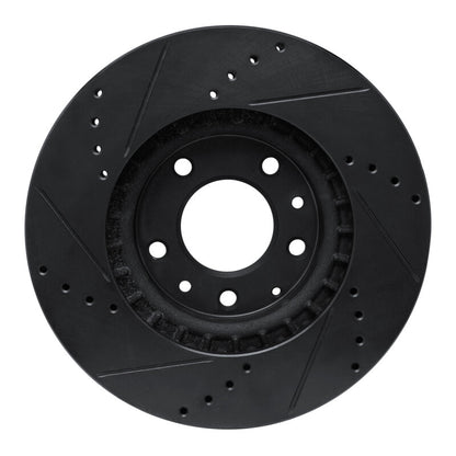 R1 Concepts R1 07-12 Mazda CX-7 Front Right Drilled & Slotted Black Brake Rotor